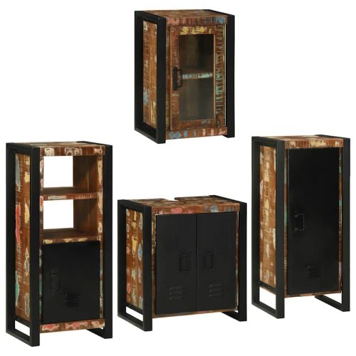 Комплект мебели за баня 4 бр. Многоцветен 55 x 35 x 60 см