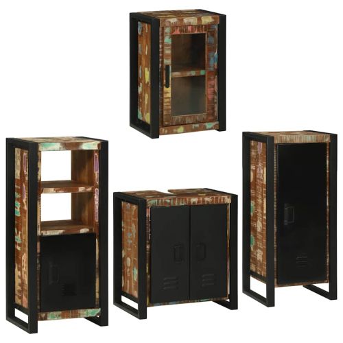 Комплект мебели за баня 4 бр. Многоцветен 55 x 35 x 60 см