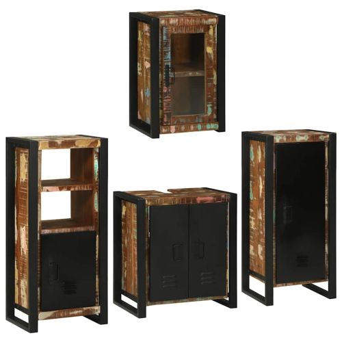 Комплект мебели за баня 4 бр. Многоцветен 55 x 35 x 60 см