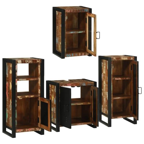 Комплект мебели за баня 4 бр. Многоцветен 55 x 35 x 60 см