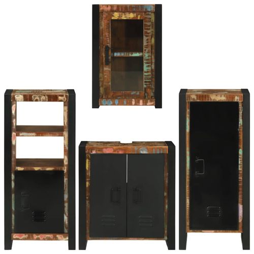 Комплект мебели за баня 4 бр. Многоцветен 55 x 35 x 60 см