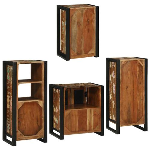 Комплект мебели за баня 4 бр. Многоцветен 55 x 35 x 60 см
