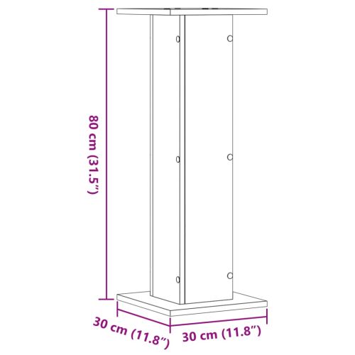Стойки за растения 2 бр старо дърво 30x30x80 см инженерно дърво