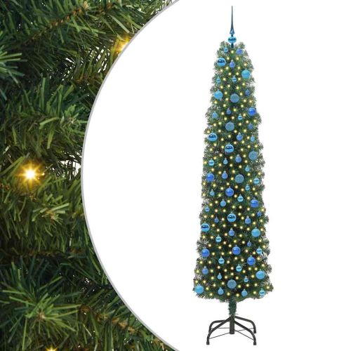 С изкуствено коледно дърво с 300 LED светодиода Зелен 240 cm