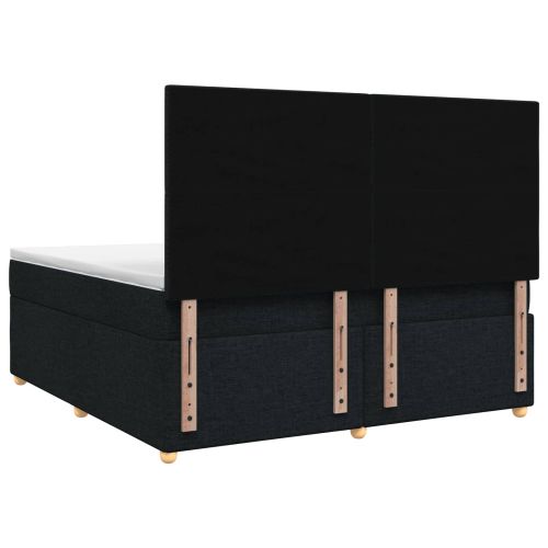 Континентално легло с матрак Черно 180 x 200 cm Текстил