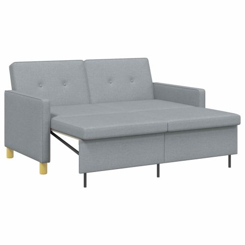 Разтегателен диван с матрак Светлосиво 154 x 94,5 x 80,5 см