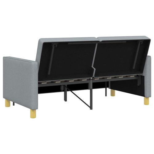 Разтегателен диван с матрак Светлосиво 154 x 94,5 x 80,5 см