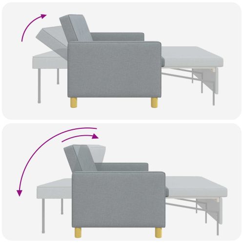 Разтегателен диван с матрак Светлосиво 154 x 94,5 x 80,5 см