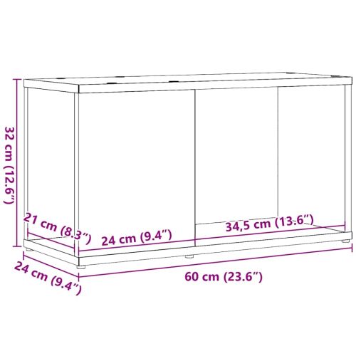 ТВ шкаф Черен дъб 60x24x32 cm Инженерна дървесина