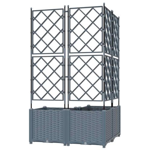 Градинска саксия 3 бр. Светлосиво 80 x 80 x 143 см ПП