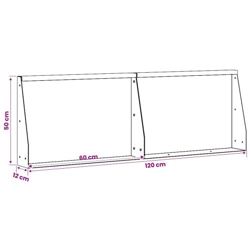 Задържащи стени 2 бр. 60 x 12 x 50 см Стомана Черно