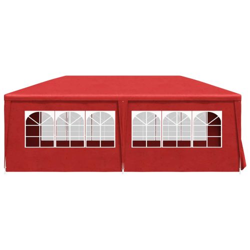 Парти шатър 600 x 300 x 255 см Червено Полиетилен и стомана
