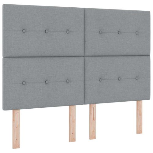 Легло с пружинирана основа Светлосиво 140 x 200 cm текстил