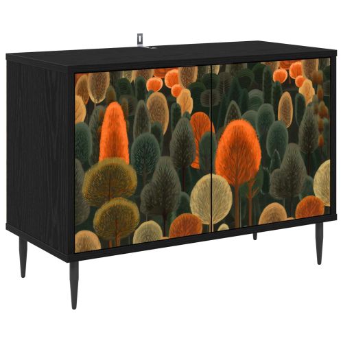 ТВ шкаф ZAANDAM 69 x 33 x 50,5 см Черен дъб Инженерна дървесина