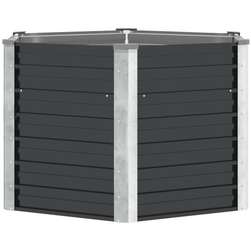 Повдигната леха антрацит 129x129x77 см поцинкована стомана
