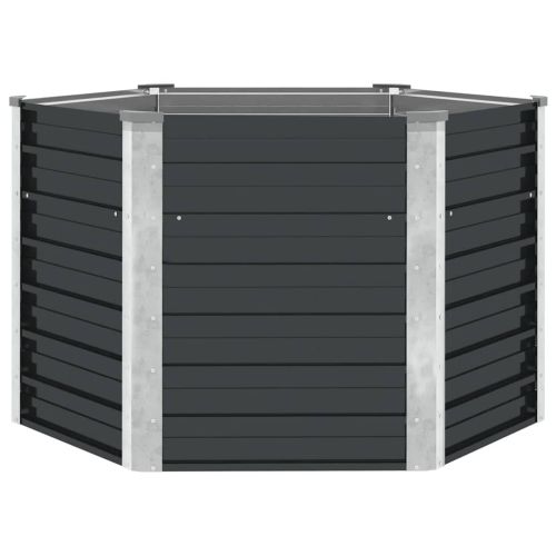 Повдигната леха антрацит 129x129x77 см поцинкована стомана