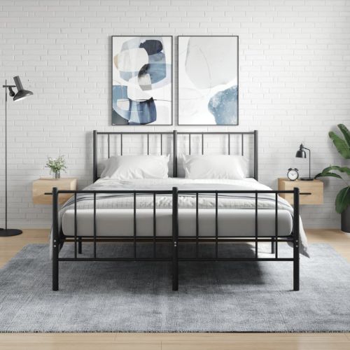 Нощни шкафчета за стенен монтаж, 2 бр, сонома дъб, 35x35x20 см