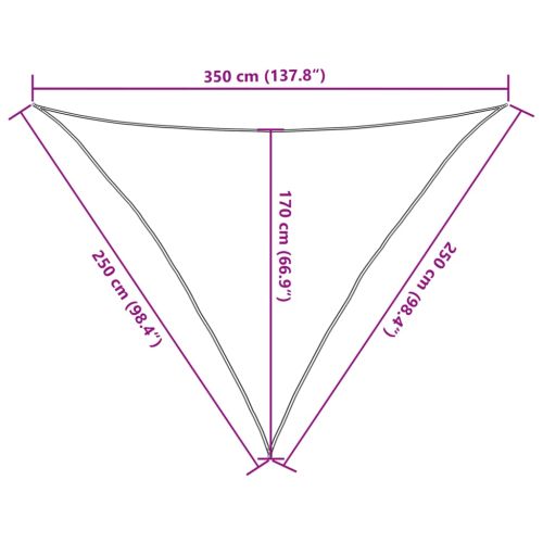 Сенник за платно 160 г/м² триъгълен светлосив 2,5x2,5x3,5 м HDPE