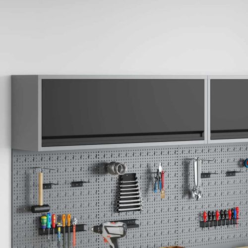 Шкаф за инструменти Черен и Сив 100 x 25 x 35 см Стомана