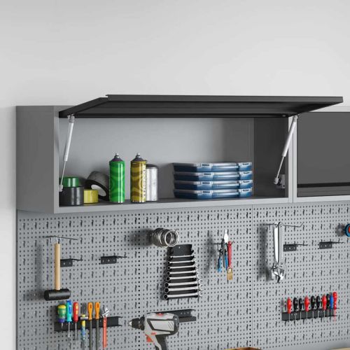 Шкаф за инструменти Черен и Сив 100 x 25 x 35 см Стомана