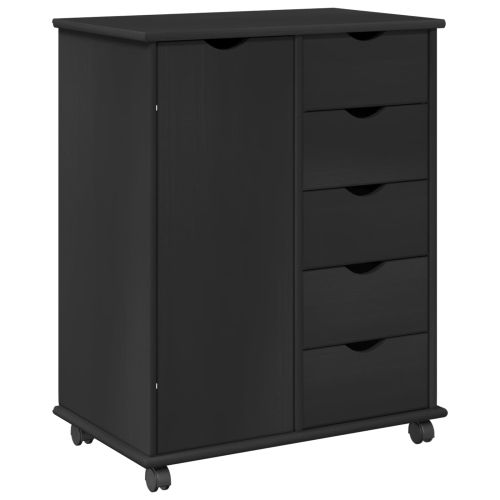 Плъзгащ кабинет 63,5 x 39 x 79 см Солиден бор Черно