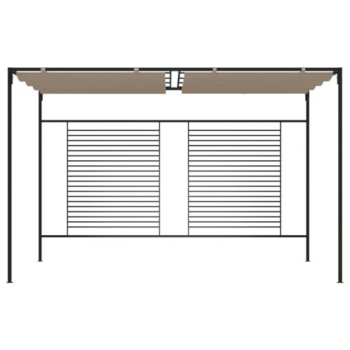 Шатра с прибиращ се покрив, 3x4x2,3 м, сива, 180 г/м²