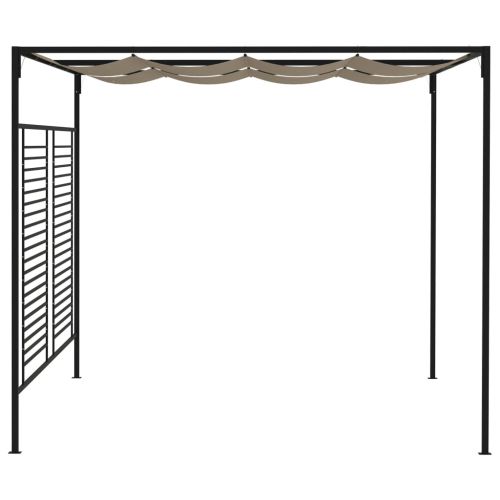 Шатра с прибиращ се покрив, 3x4x2,3 м, сива, 180 г/м²