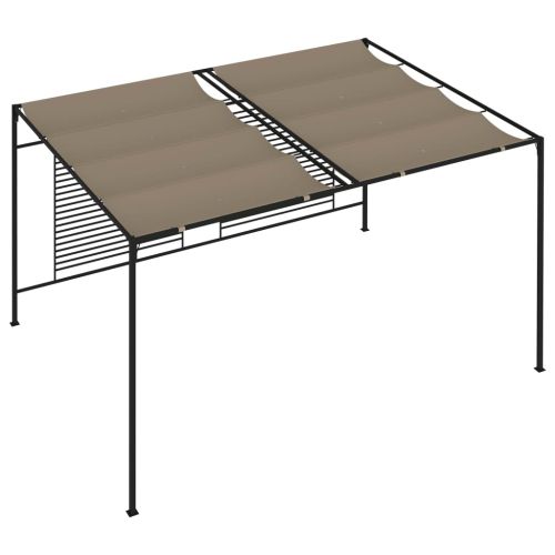 Шатра с прибиращ се покрив, 3x4x2,3 м, сива, 180 г/м²