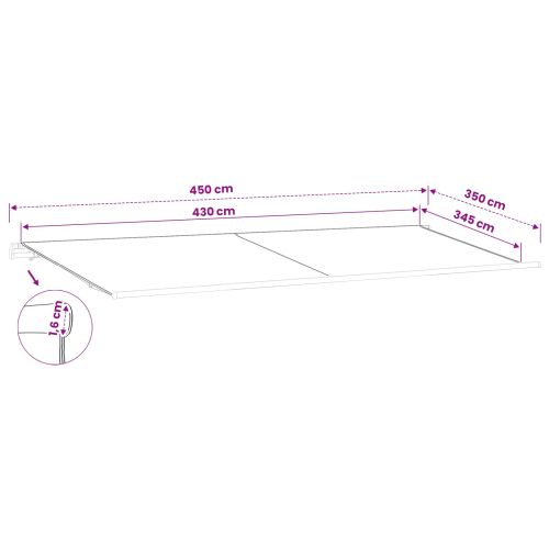 Резервен плат за тента Кафяво 450 × 350 cm Полиестер