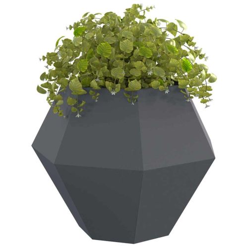 Кашпа 2 бр. Антрацит 100 x 100 x 80 см Стомана