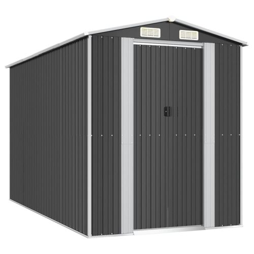 Градинска барака антрацит 192x357x223 см поцинкована стомана