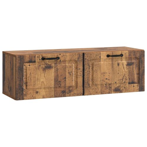 Стенно монтиран ТВ шкаф Старо дърво 98 x 31 x 30 см
