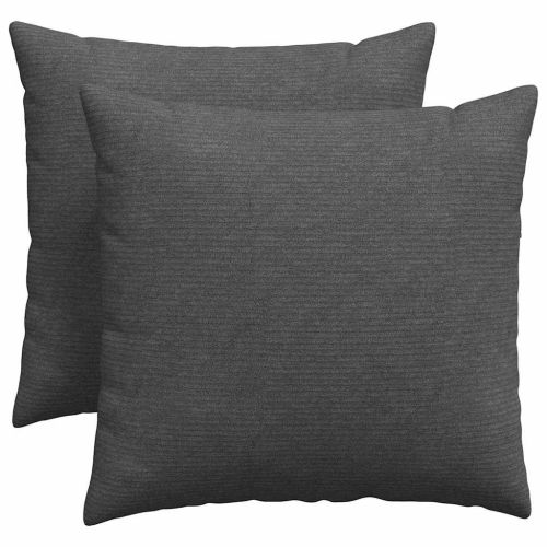 Диван възглавници 2 pcs Тъмен сив 50 x 50 cm Кордюрова тъкан