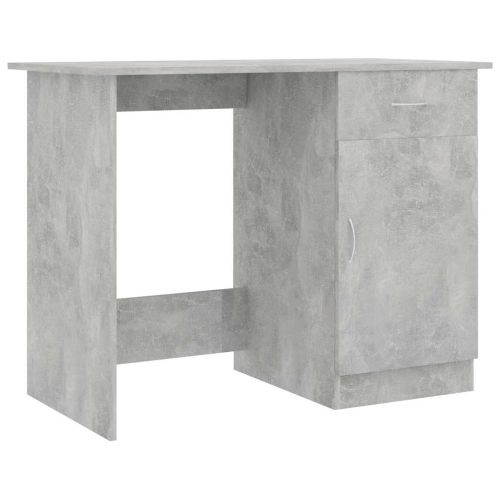 Бюро, бетонно сиво, 100x50x76 см, инженерно дърво