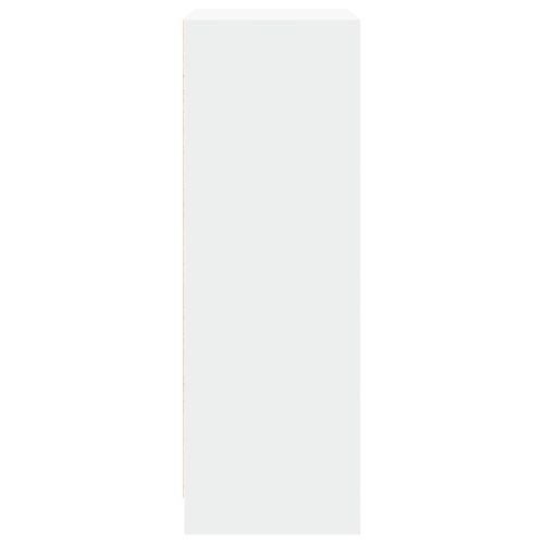 Сайдборд с LED, бял, 77x34x100 см, инженерно дърво