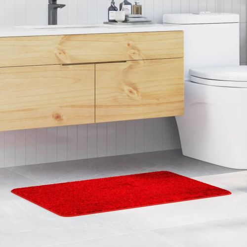 Килимче за баня с антихлъзгаща повърхност Червено 60 x 90 cm ПП