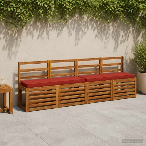 Калъфи за пейки, 2 части VUGHT 2 pcs 100% полиестер Червено