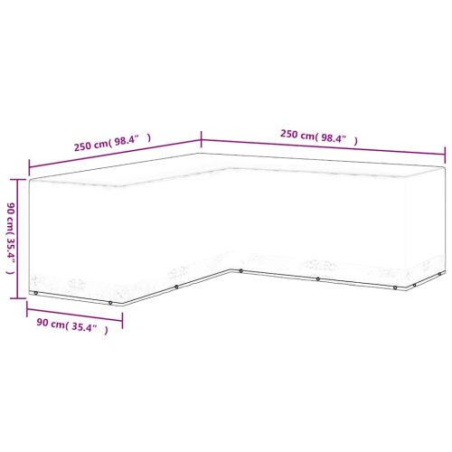 Покривало за градински мебели 12 капси 250x250x90 см