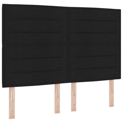 Континентално легло с матрак Черно 160 x 200 cm Текстил