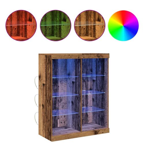 LED конзолна маса с LED ленти Старо дърво 81 x 37 x 100 см