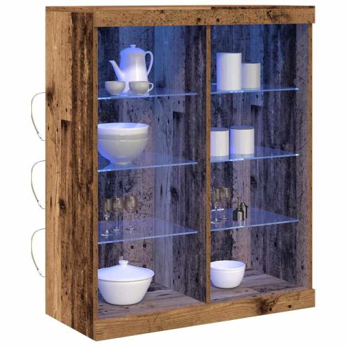 LED конзолна маса с LED ленти Старо дърво 81 x 37 x 100 см