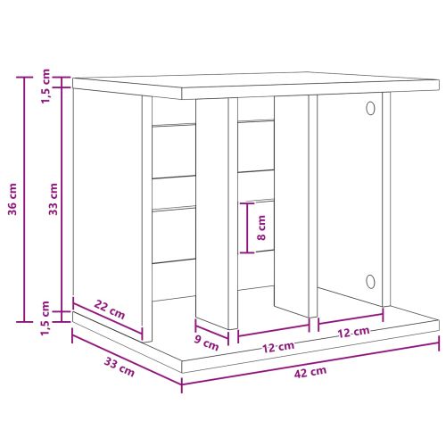 Съхранение на винилови плочи Бетонно сиво 42 x 33 x 36 см