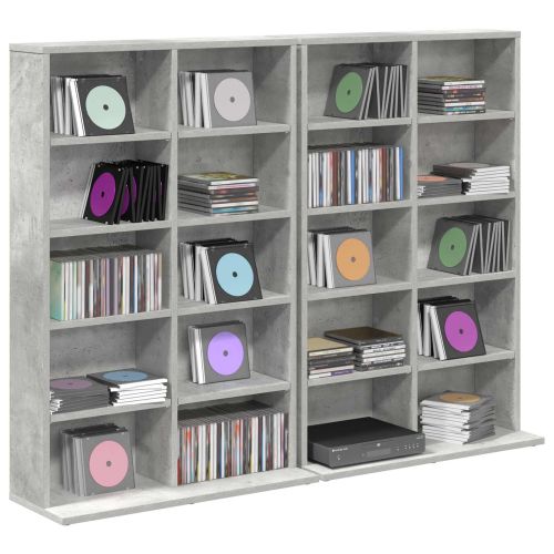 Кабинет за CD 2 бр. Бетонно сиво 65 x 23,5 x 97,5 см