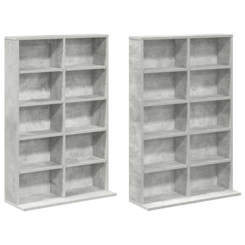 Кабинет за CD 2 бр. Бетонно сиво 65 x 23,5 x 97,5 см