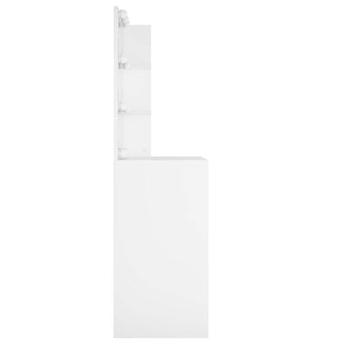 Тоалетка с LED, бяла, 60x40x140 см