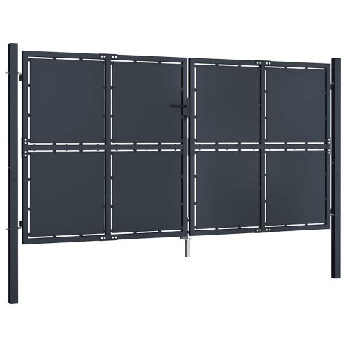 Градинска порта от стомана 300x175 см, антрацит