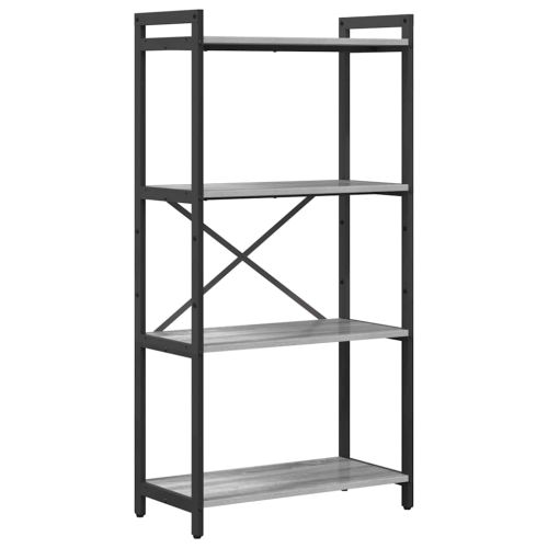 Рафт за книги 60 x 30 x 120 см Инженерна дървесина Сив сонома