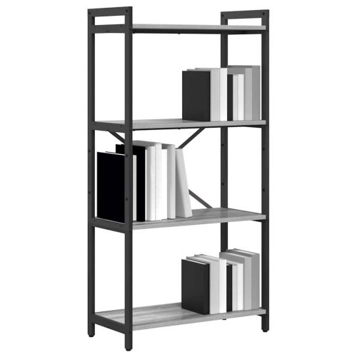 Рафт за книги 60 x 30 x 120 см Инженерна дървесина Сив сонома