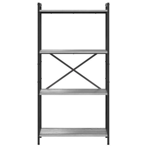Рафт за книги 60 x 30 x 120 см Инженерна дървесина Сив сонома
