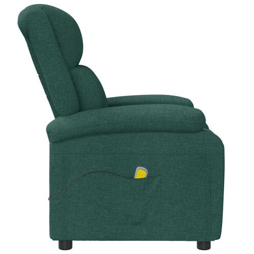Wingback масажен стол, тъмнозелен, текстил